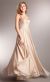 Main image of Shirred Bust Long Formal Bridesmaid Dress with Rhinestones